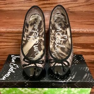 SAM EDELMAN Calypso Boa Ballet Flats Pewter 8.5